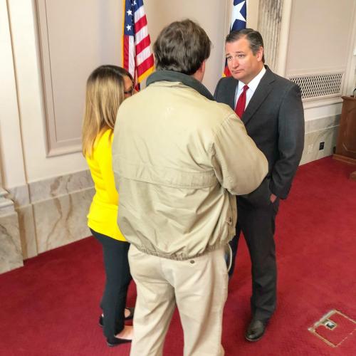 Kevin & Rebecca speaking with Senator Ted Cruz