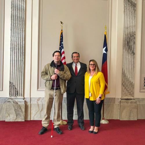 Kevin Higgins, Senator Ted Cruz, and Rebecca Smith
